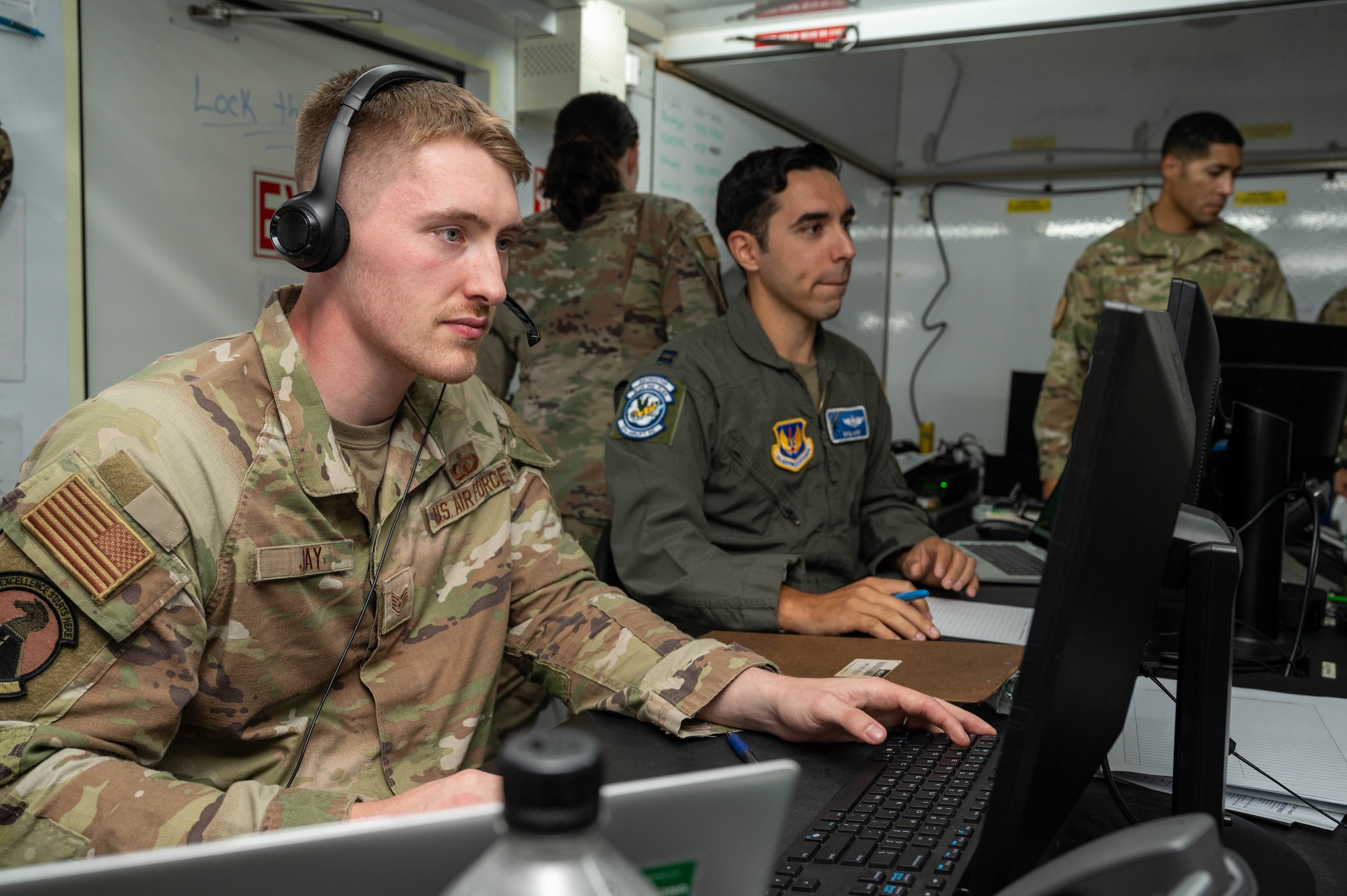 Airmen assigned to United States Air Forces in Europe – Air Forces Africa Deputy Chief of Staff for Plans and Operations and the 86th Operation Support Squadron, execute a Point Defense Operational Utility Assessment at Ramstein Air Base, Germany, Sept. 2, 2025.