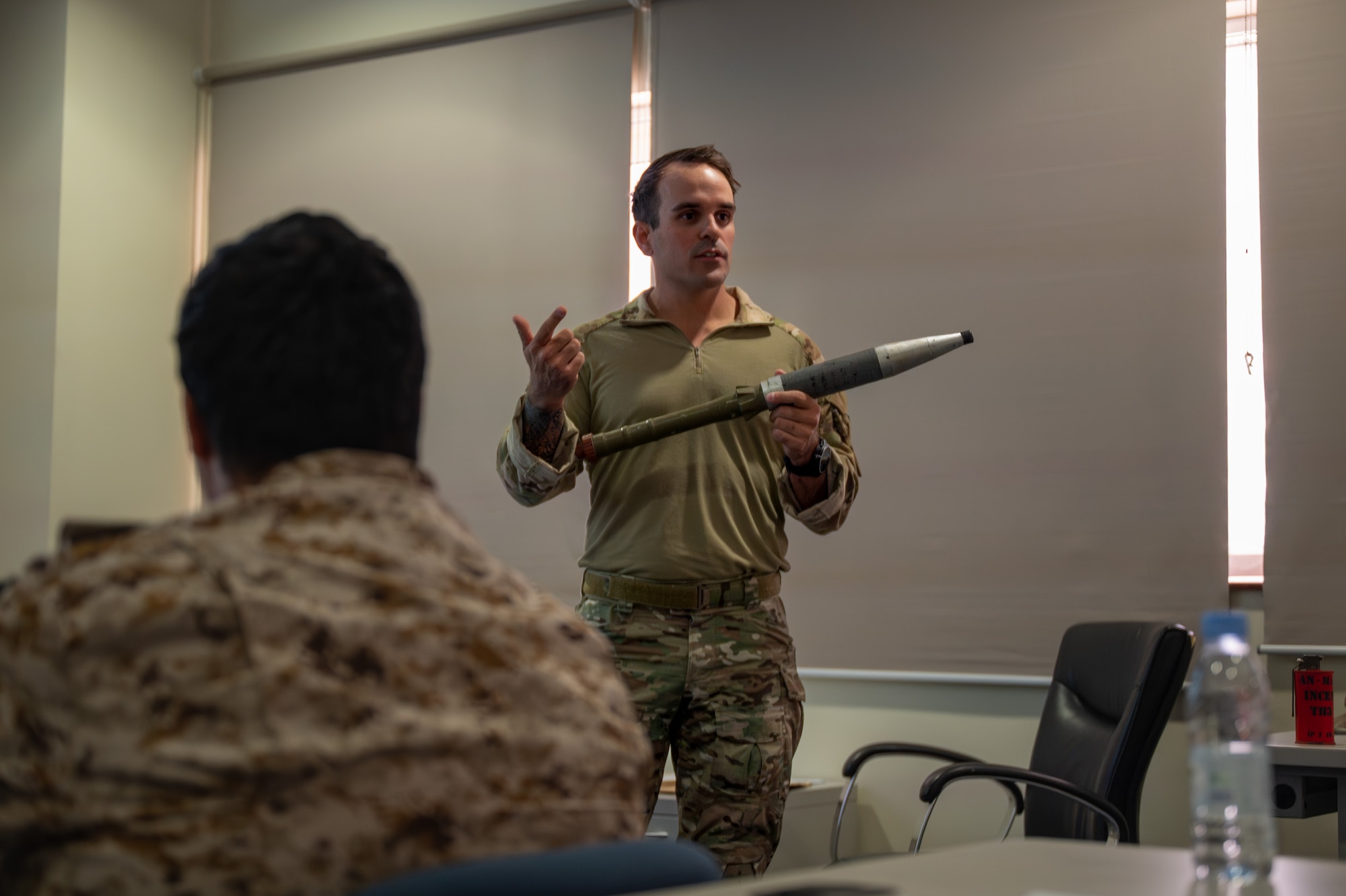 USAF Airman demonstrates an inert munition