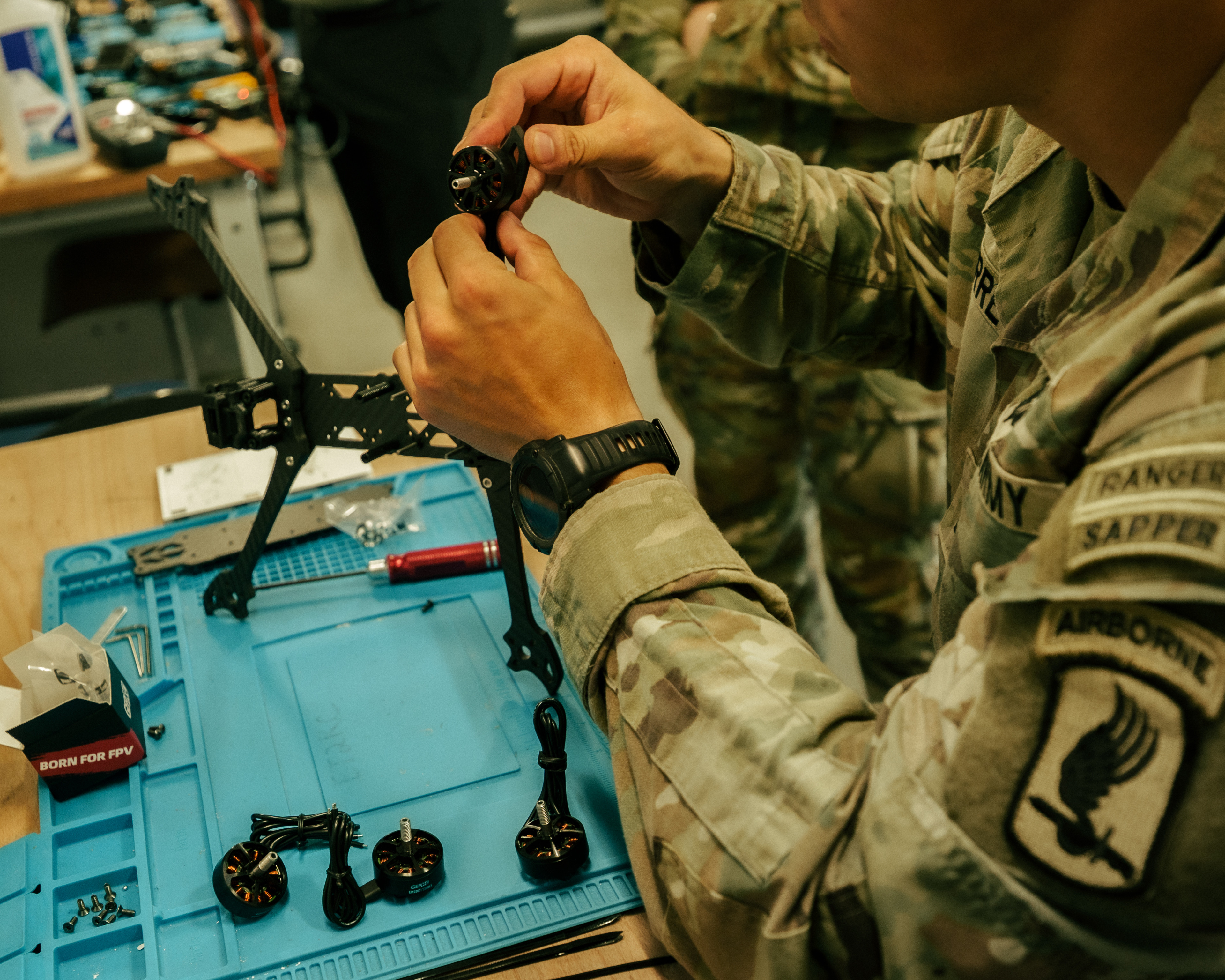 Sky Soldiers assemble first-person view (FPV) drones