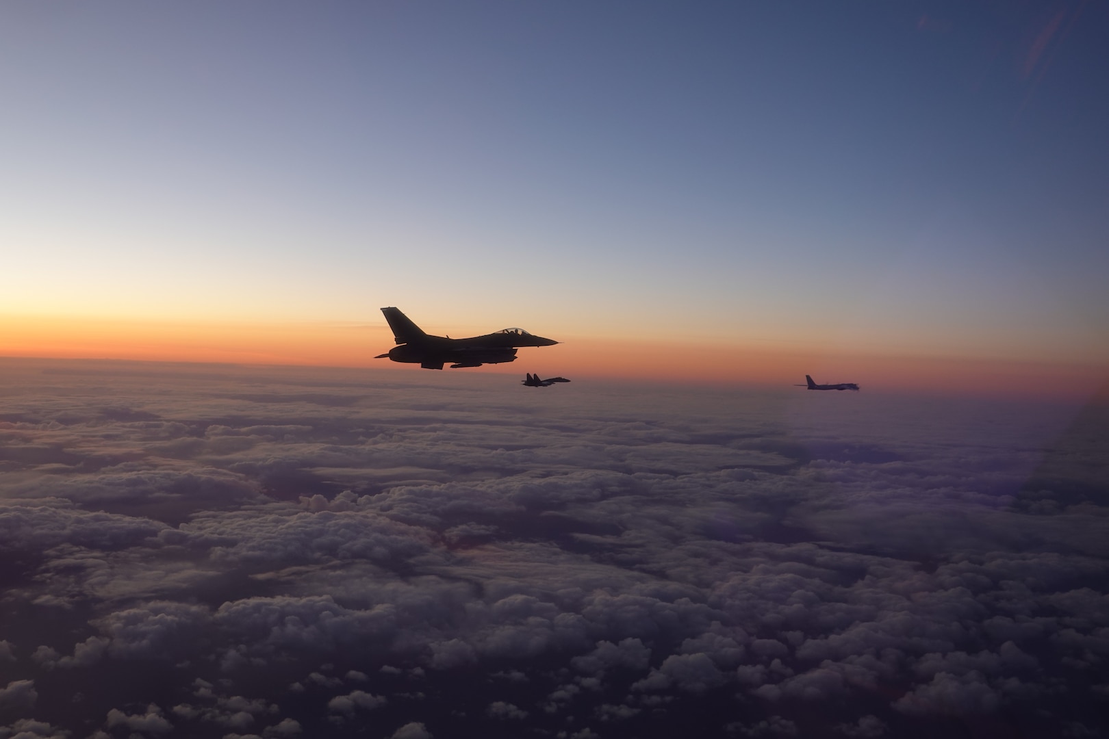 F-16 escorts Russian military aircraft