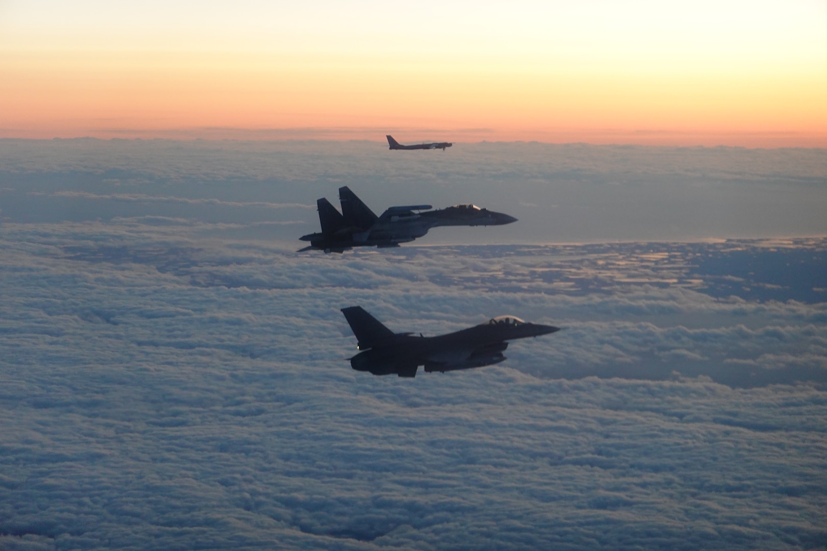 F-16 escorts Russian military aircraft