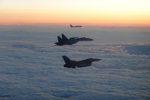 F-16 escorts Russian military aircraft