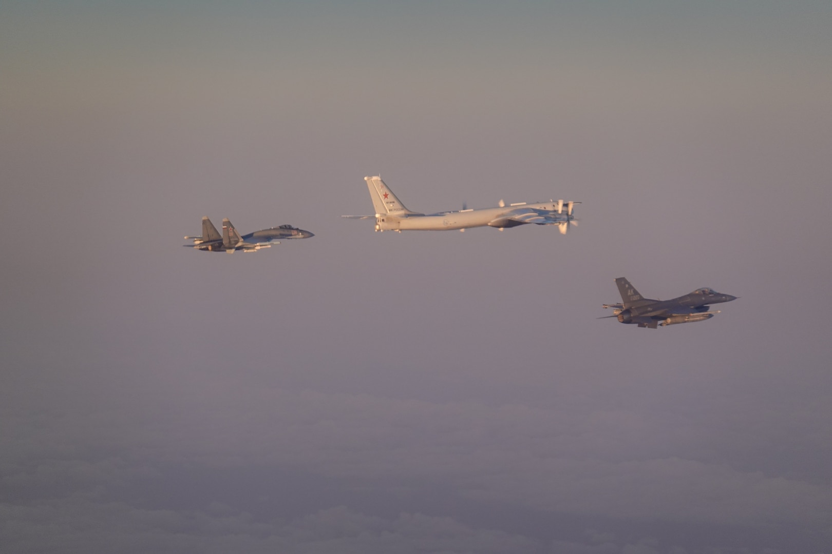F-16 escorts Russian military aircraft