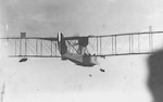 One of Chatham Air Station’s HS-1 flying boats dropping its payload of two wing-mounted bombs. (Courtesy of the National Archives)