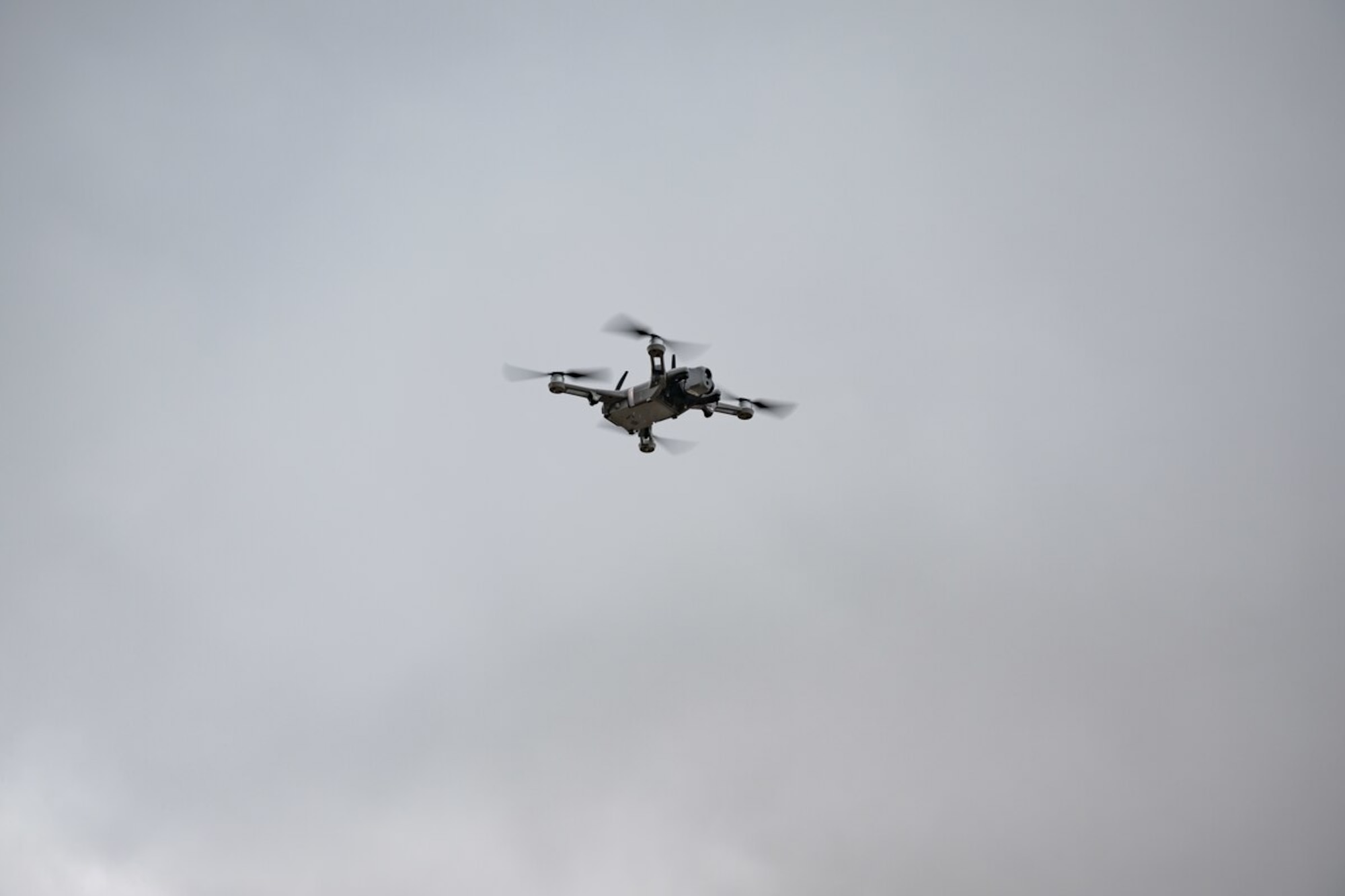 A Small Unmanned Aircraft System, also known as an sUAS or a “drone,” is flown above the Administration and Engineering Building at Arnold Air Force Base, Tenn., during a March 5, 2025, demonstration of the device. This sUAS is maintained and operated by Arnold personnel to conduct asset health assessments, but the Arnold AFB sUAS Office is asking team members across Arnold to remain vigilant and report any unauthorized drone activity. (U.S. Air Force photo by Keith Thornburgh)