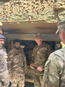 At the invitation of Qatar Emiri Land Force Commander Maj. Gen. Jassim Al Attiya, West Virginia National Guard Adjutant General, Maj. Gen. James “Jim” Seward visits QELF headquarters in Doha, Qatar, Sept. 17, 2025.