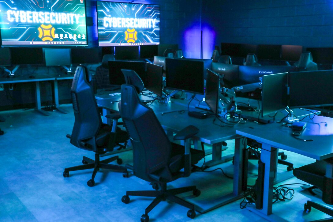 The cybersecurity classroom at Fayette County's Hub for Innovative Learning & Leadership in Lexington, Kentucky.
