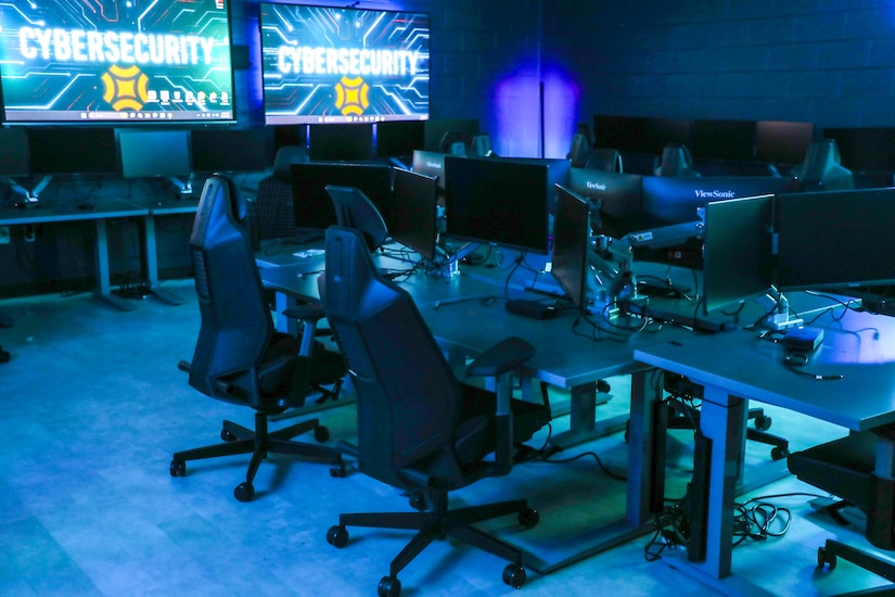 The cybersecurity classroom at Fayette County's Hub for Innovative Learning & Leadership in Lexington, Kentucky.