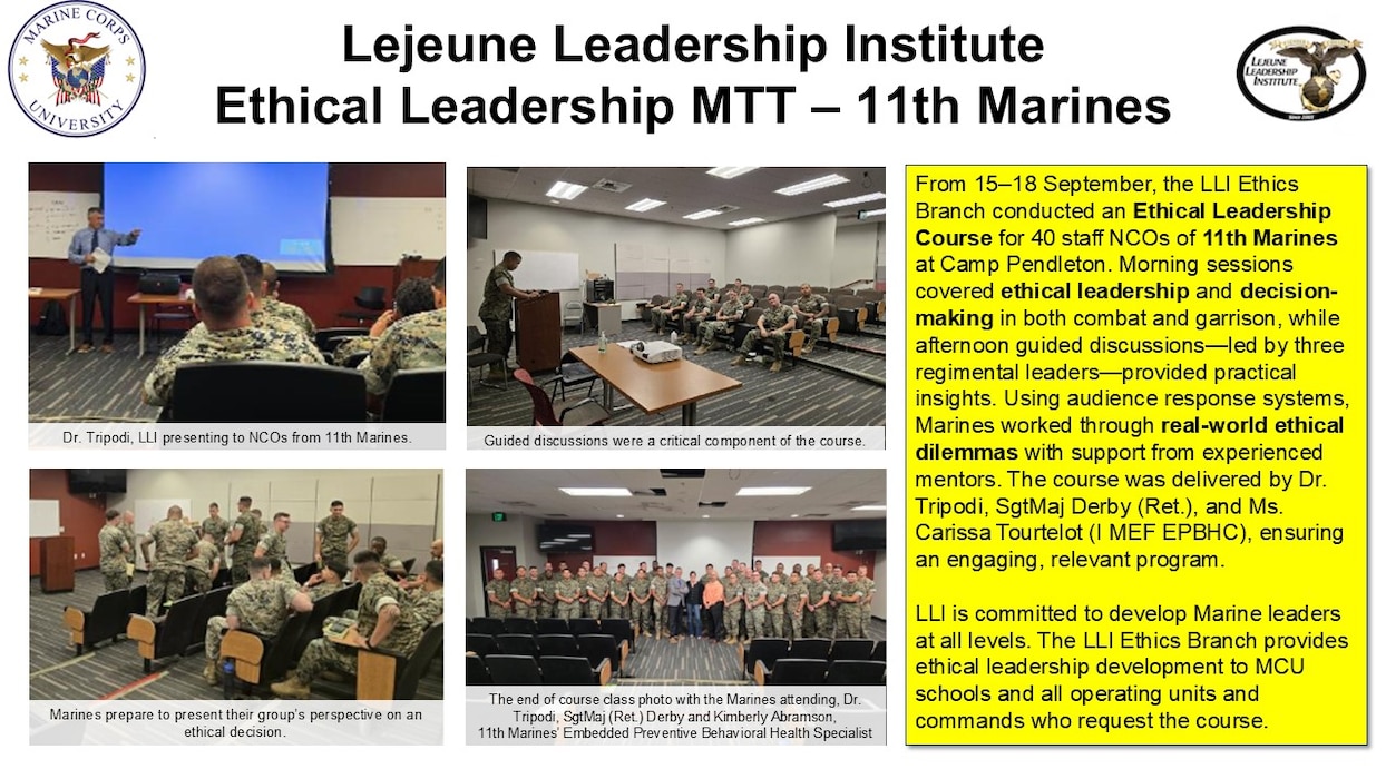 Ethics Mobile Training Team 11th Marines 15-18 Sept Storyboard