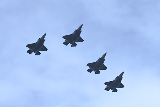  Four F-35 Lightning II’s fly over the island of Guam as part of its 81st Liberation Day Parade.