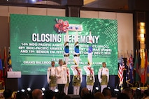 The Malaysian Army color guard present the colors during the closing ceremony of the 14th Indo-Pacific Armies Chiefs Conference (IPACC), the 49th Indo-Pacific Army Management Seminar (IPAMS), and the 11th Senior Enlisted Leaders Forum (SELF), held in Kuala Lumpur, Malaysia, September 25, 2025.