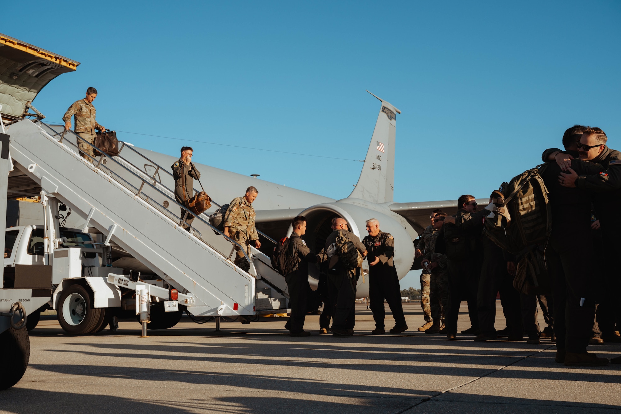 KEY FIELD AIR NATIONAL GUARD BASE, Miss. – Cheers, embraces, and heartfelt reunions filled the hangar as more than 100 deployed Airmen were welcomed home to Key Field on September 28, 2025.