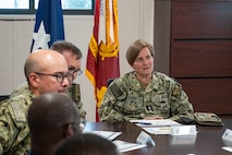 A member of leadership gives a brief.