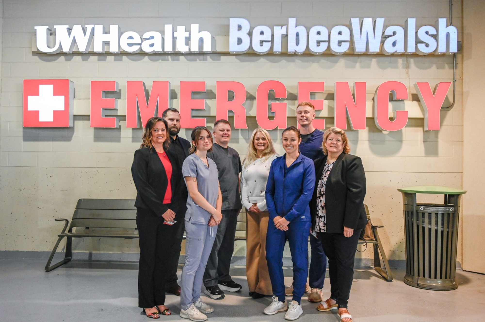 U.S. Airmen with the Wisconsin Air National Guard's 115th Medical Group work with UW Health hospital staff in Madison, Wisconsin, Sept. 13, 2025 as part of their training affiliation agreement.