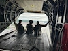 Airmen from the Kentucky Air National Guard’s 123rd Mission Support Group support Exercise Kentucky Windage 2025 aboard a CH-47 Chinook helicopter over Fort Indiantown Gap, Pa., May 22, 2025.