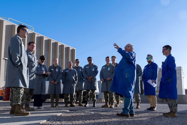 MAGNA, Utah - Six Sailors were given a rare opportunity to peek behind the curtain of the development of the most lethal, accurate, and reliable sea-based strategic deterrent on the planet during a Reverse Strategic Weapons System (SWS) Week at Strategic Systems Programs (SSP) Program Management Office (PMO) Flight Systems’ (SPF) detachment site in Magna, Utah (SPF(B)), August 17-21.  



Reverse SWS Weeks invite ballistic missile submarine (SSBN) crew members to SSP’s PMOs and detachments – dispersed throughout the nation – to give them an exclusive behind-the-scenes look at the weapons system they maintain and operate while on strategic patrol. The newly established Reverse SWS Week is accelerating understanding of the weapon system for the Sailors.    



The submarine-launched ballistic missile (SLBM) Trident II D5 SWS is the most lethal, accurate, and reliable sea-based strategic deterrent on the planet. The U.S. Navy entrusts its premier weapons system to the enlisted servicemen and women aboard the Navy’s SSBNs. These young Sailors maintain, operate, and even sleep next to these missiles, all while keeping the weapons at the highest standard of readiness. 



Each of the six Sailors expressed that they came away from the week with increased knowledge and enthusiasm for their roles, and for the Navy’s strategic deterrence mission.   



(U.S. Navy Photo Courtesy of Northrop Grumman/Released)