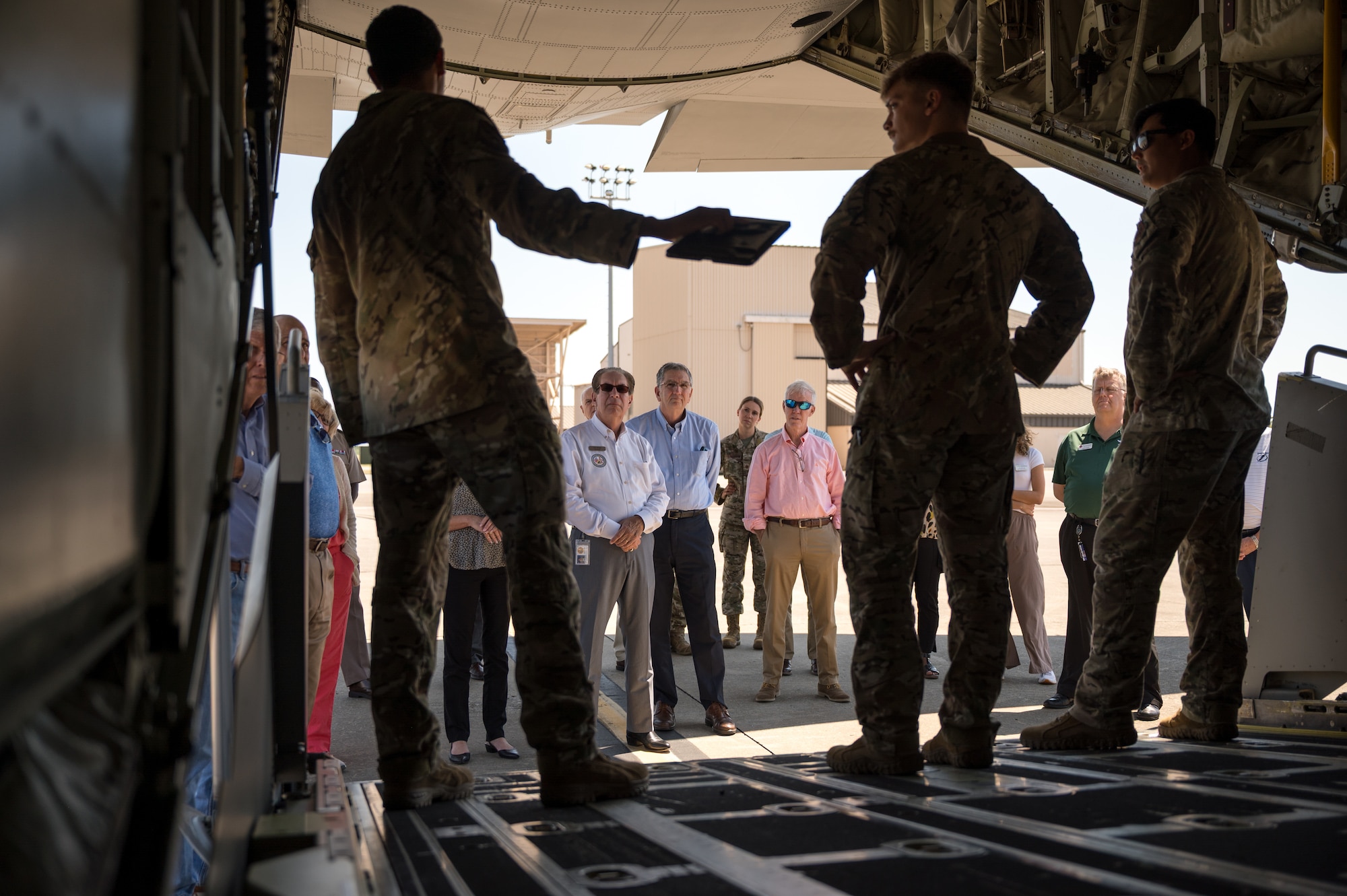 The FDSC gets a MC-130 Commando II briefing in the back of the aircraft.