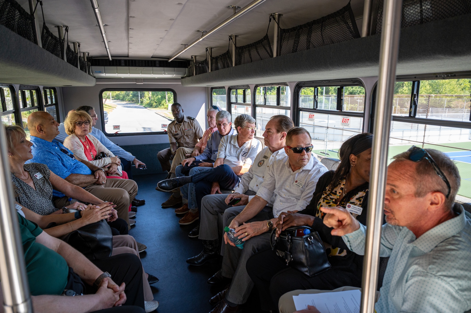 The FDSC getting a windshield tour on a bus