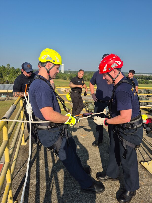 Fire Department personnel conduct CMC Rescue Clutch training