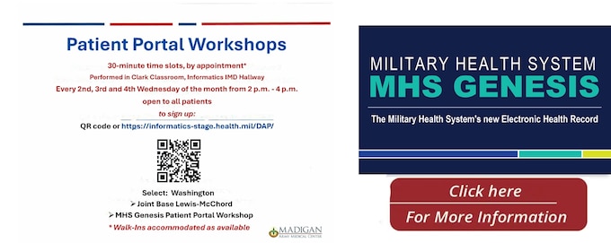 Madigan offers MHS GENESIS Patient Portal & DS Logon workshops for patients!