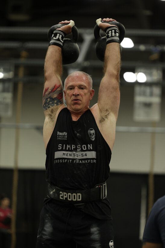 Col. Eddie Simpson competes during the 2025 CrossFit Games