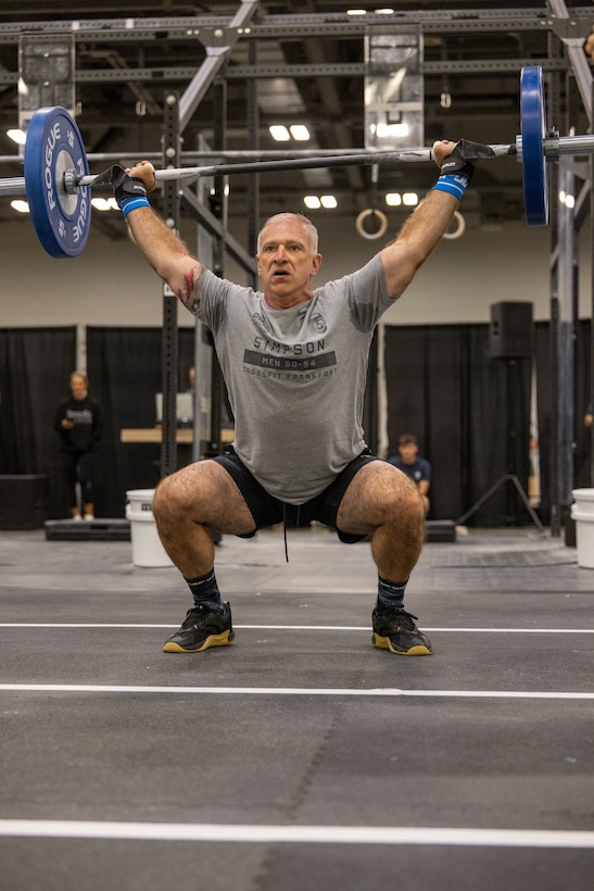Col. Eddie Simpson competes during the 2025 CrossFit Games in Columbus