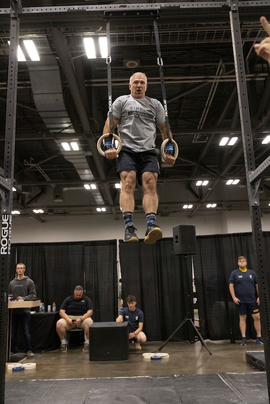 Col. Eddie Simpson competes during the 2025 CrossFit Games in Columbus