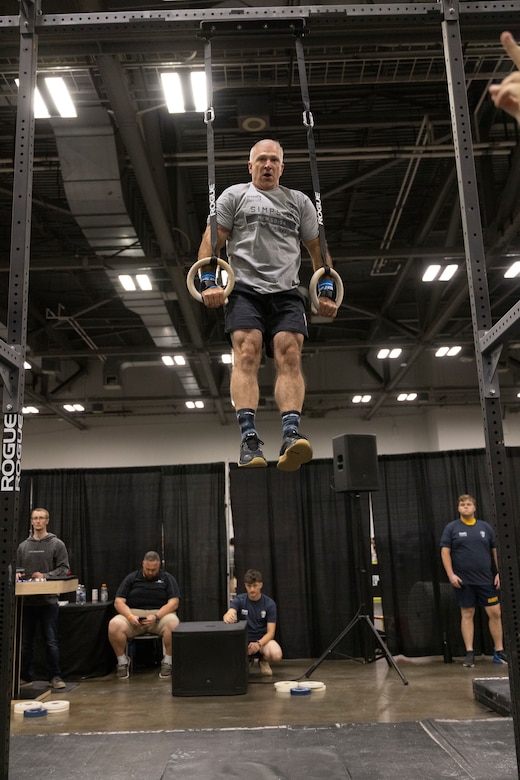 Col. Eddie Simpson competes during the 2025 CrossFit Games in Columbus
