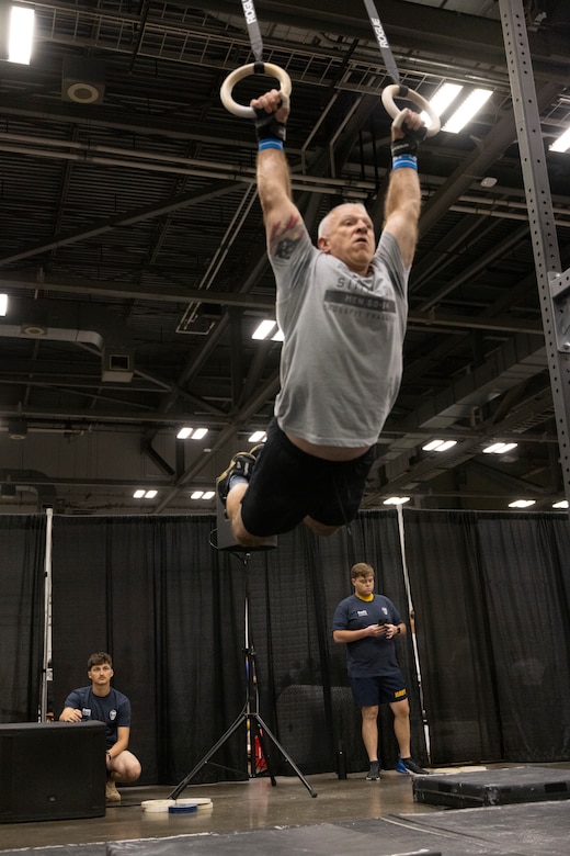 Col. Eddie Simpson competes during the 2025 CrossFit Games in Columbus
