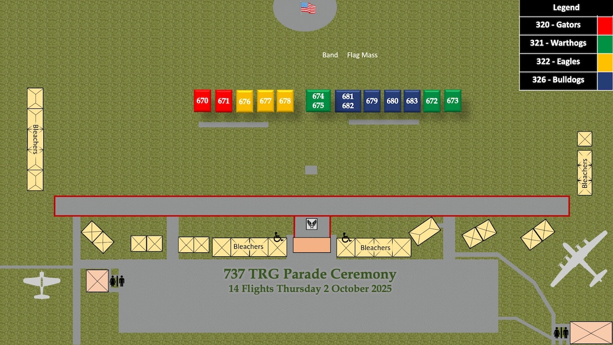 Flights 670-683 BMT Graduation Parade Line Up Graphic
