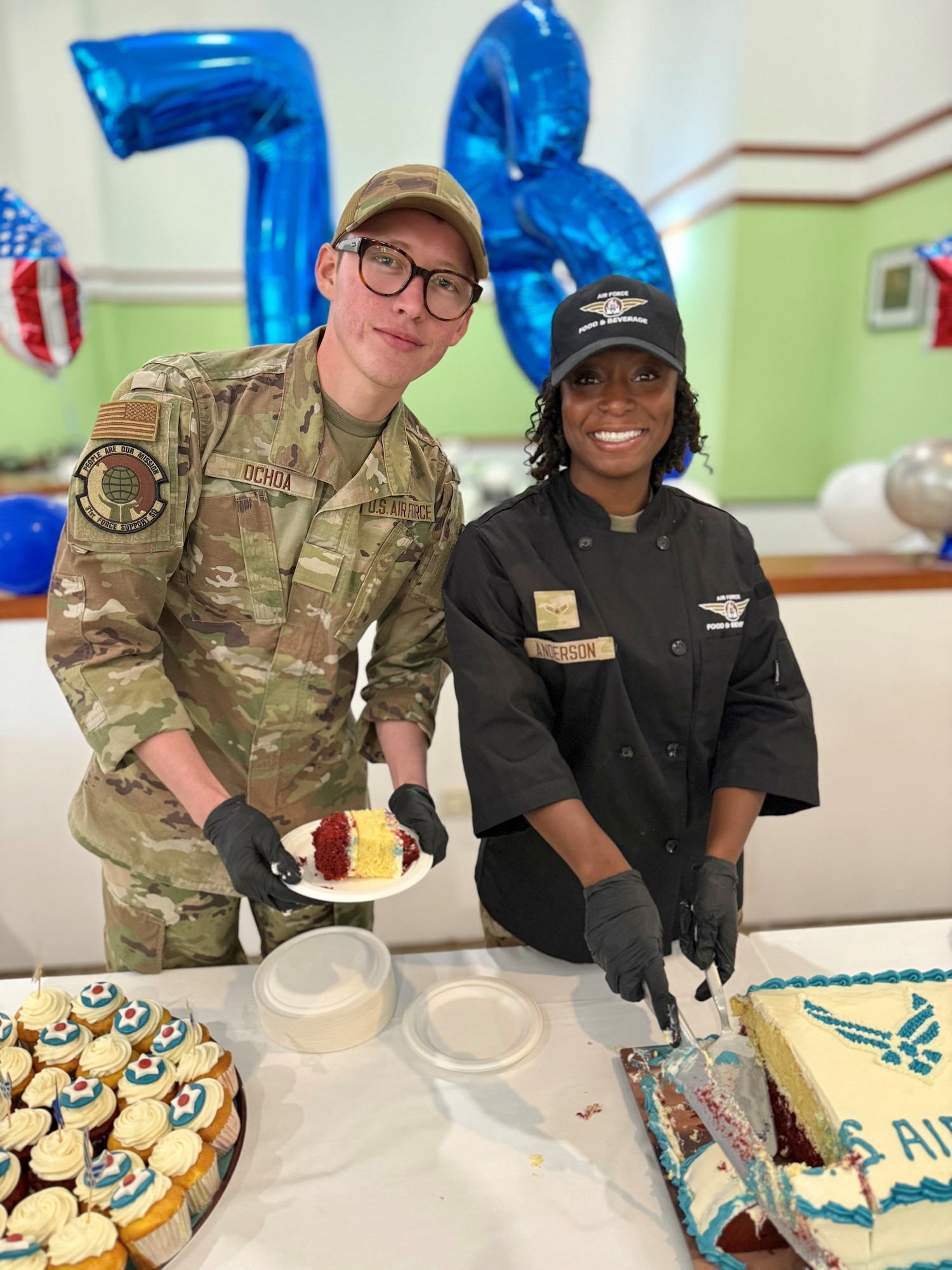 Airforce leaders and service members celebrate the Air Force's 78th birthday.