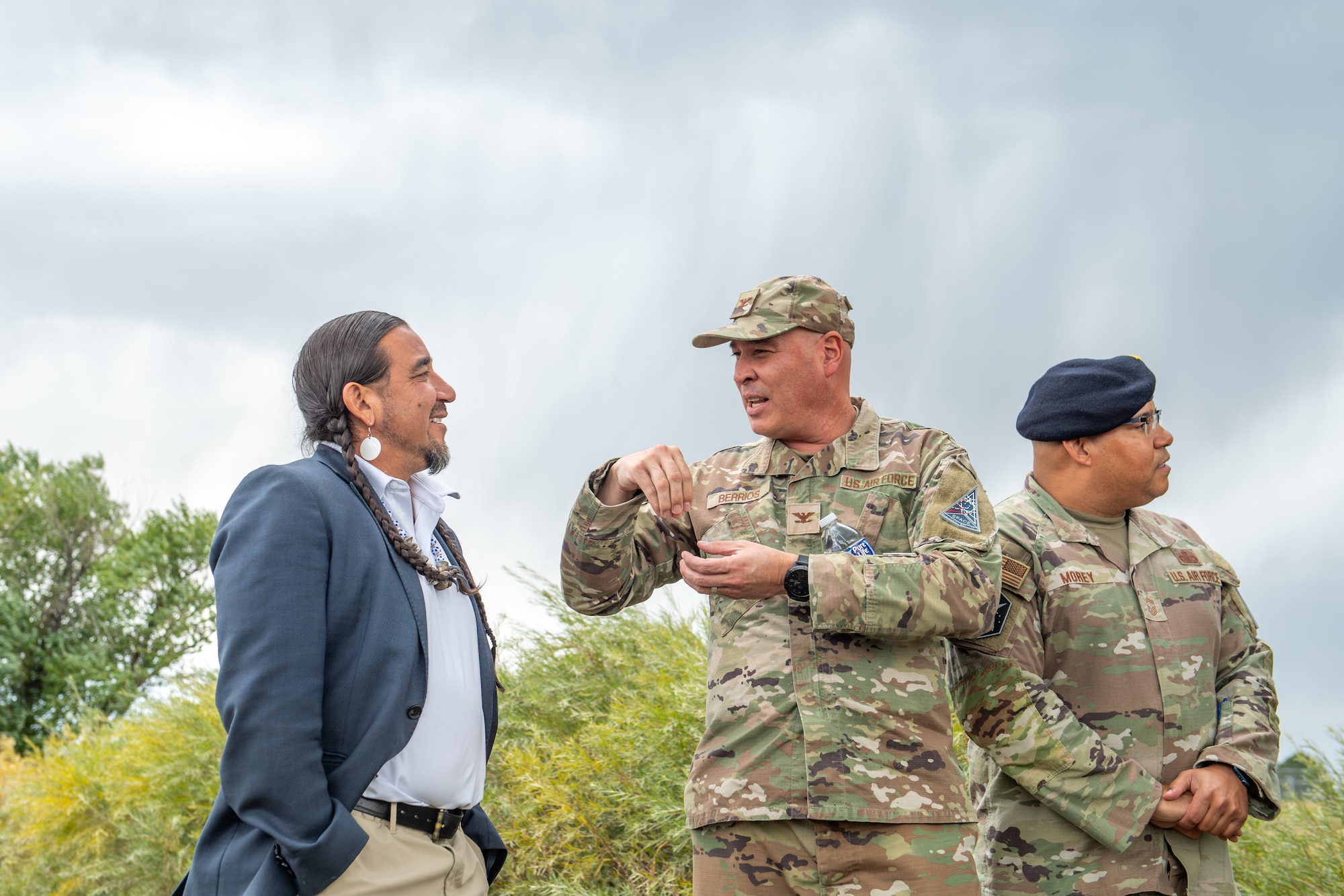 Col. David Berrios speaks with Allan Demaray.