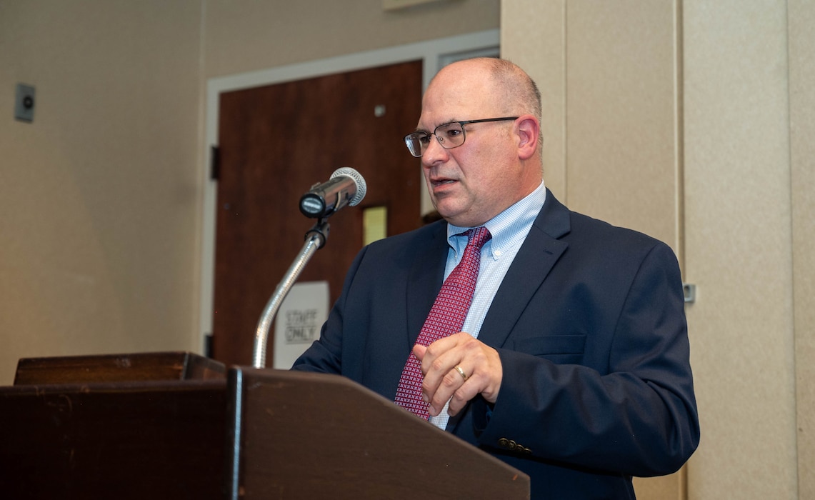 John Levitow, Jr. speaks at Travis AFB.