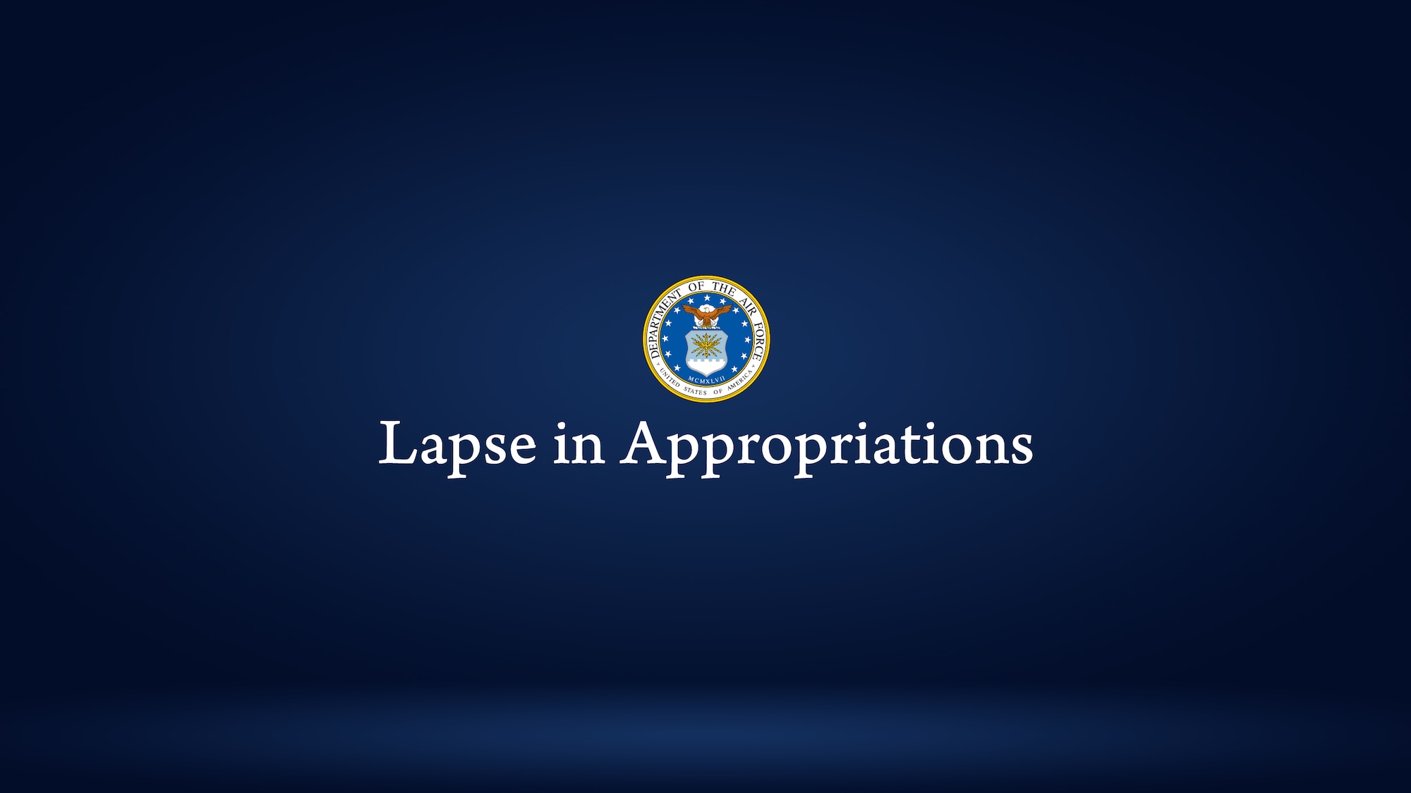 Lapse in Federal Appropriations