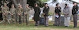 Col. Brian Dunker, commander, Army Support Activity Fort Dix and Command Sgt. Maj. Stoney Bell, command Sgt. Maj., Army Support Activity during the annual presidential wreath-laying ceremony at Cleveland’s resting place at Princeton Cemetery, New Jersey. (U.S. Army photo by Sgt. 1st Class Deziree I. Lau, 99th RD Public Affairs)