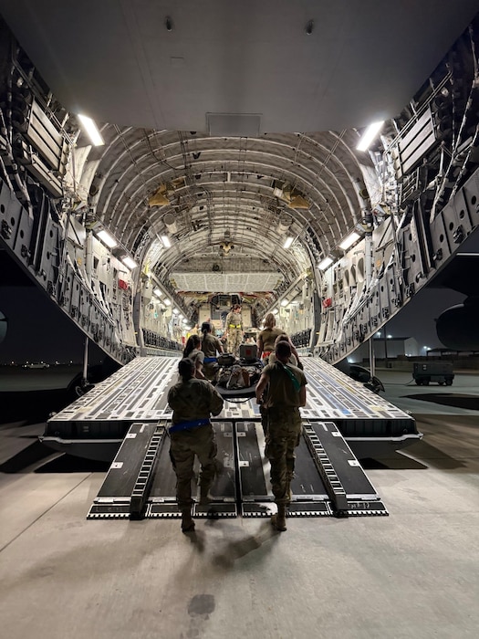 Image of Airmen training on an aircraft.