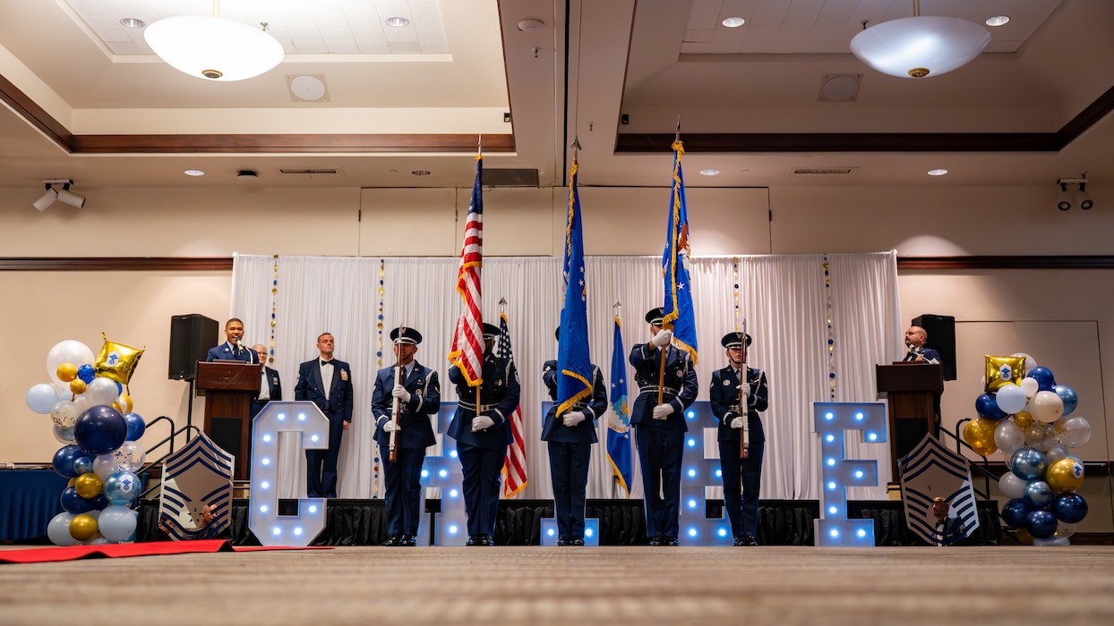 The Honor Guard is visible from a front view with a lighted "Chief" sign visible behind them