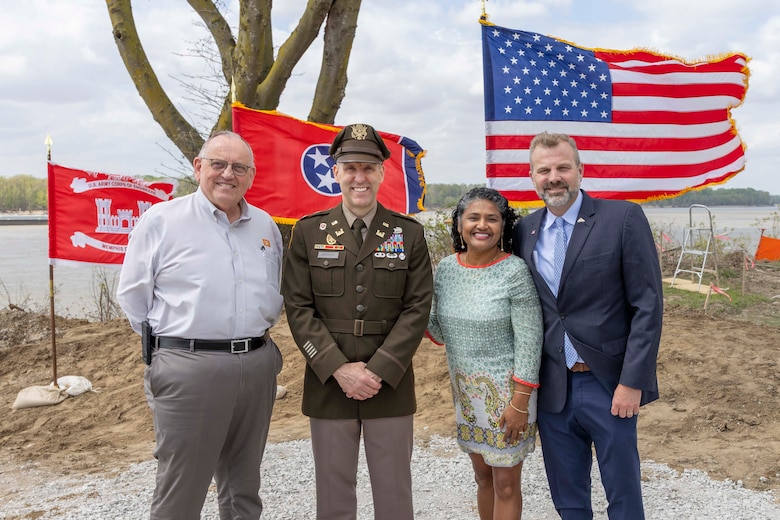 The U.S. Army Corps of Engineers (USACE) Memphis District held a groundbreaking ceremony, Mar. 30, to mark the beginning of construction to update and expand Greenbelt Landing, located at the north end of Mud Island near downtown Memphis.

The Greenbelt Landing Project will improve the park’s infrastructure and amenities by repairing the current boat ramp, constructing a second upstream ramp, installing mooring anchors, upgrading ADA-compliant parking, and adding additional lighting to enhance safety and accessibility. 

The Memphis River Parks Partnership, which manages the city’s public parks, is assisting with implementation efforts. (USACE Photo by Visual Information Specialist Vance Harris/Released)