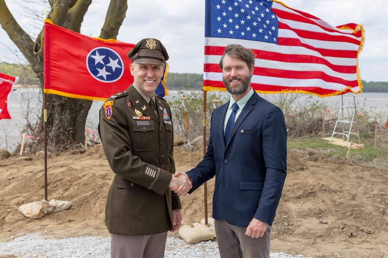 The U.S. Army Corps of Engineers (USACE) Memphis District held a groundbreaking ceremony, Mar. 30, to mark the beginning of construction to update and expand Greenbelt Landing, located at the north end of Mud Island near downtown Memphis.

The Greenbelt Landing Project will improve the park’s infrastructure and amenities by repairing the current boat ramp, constructing a second upstream ramp, installing mooring anchors, upgrading ADA-compliant parking, and adding additional lighting to enhance safety and accessibility. 

The Memphis River Parks Partnership, which manages the city’s public parks, is assisting with implementation efforts. (USACE Photo by Visual Information Specialist Vance Harris/Released)