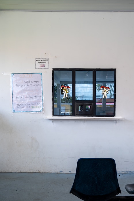 The outpatient pharmacy at the West Demerara Regional Hospital in Vreed en Hoop, Guyana, is shown March 20, 2026. During the Lesser Antilles Medical Assistance Team 2026, U.S. Air Force medical personnel conducted medication counseling alongside Guyana Ministry of Health staff, improving patient understanding while advancing readiness and reinforcing long-term partnerships. (U.S. Air Force photo by Maj. Stephani Schafer)