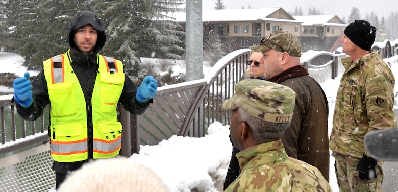 The Assistant Secretary of the Army for Civil Works, Adam Telle, visited Juneau last week to observe the US Army Corps of Engineers (USACE) ongoing solutions to address flooding ahead of the annual Mendenhall Glacier Outburst Flooding Events, also known as GLOFs.