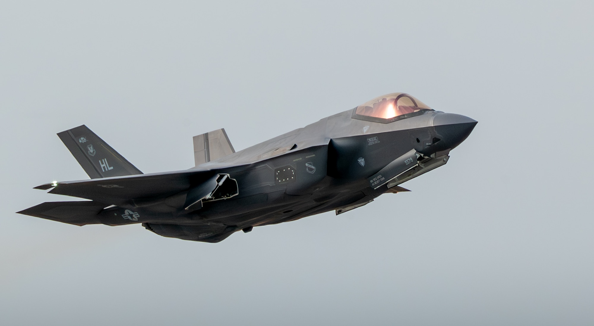 A U.S. Air Force F-35A Lightning II assigned to the 4th Expeditionary Fighter Squadron, deployed to Kadena Air Base, takes off during Nyutabaru Aviation Training Relocation exercise 26-1, at Japan Air Self-Defense Force Nyutabaru Air Base, Japan.
