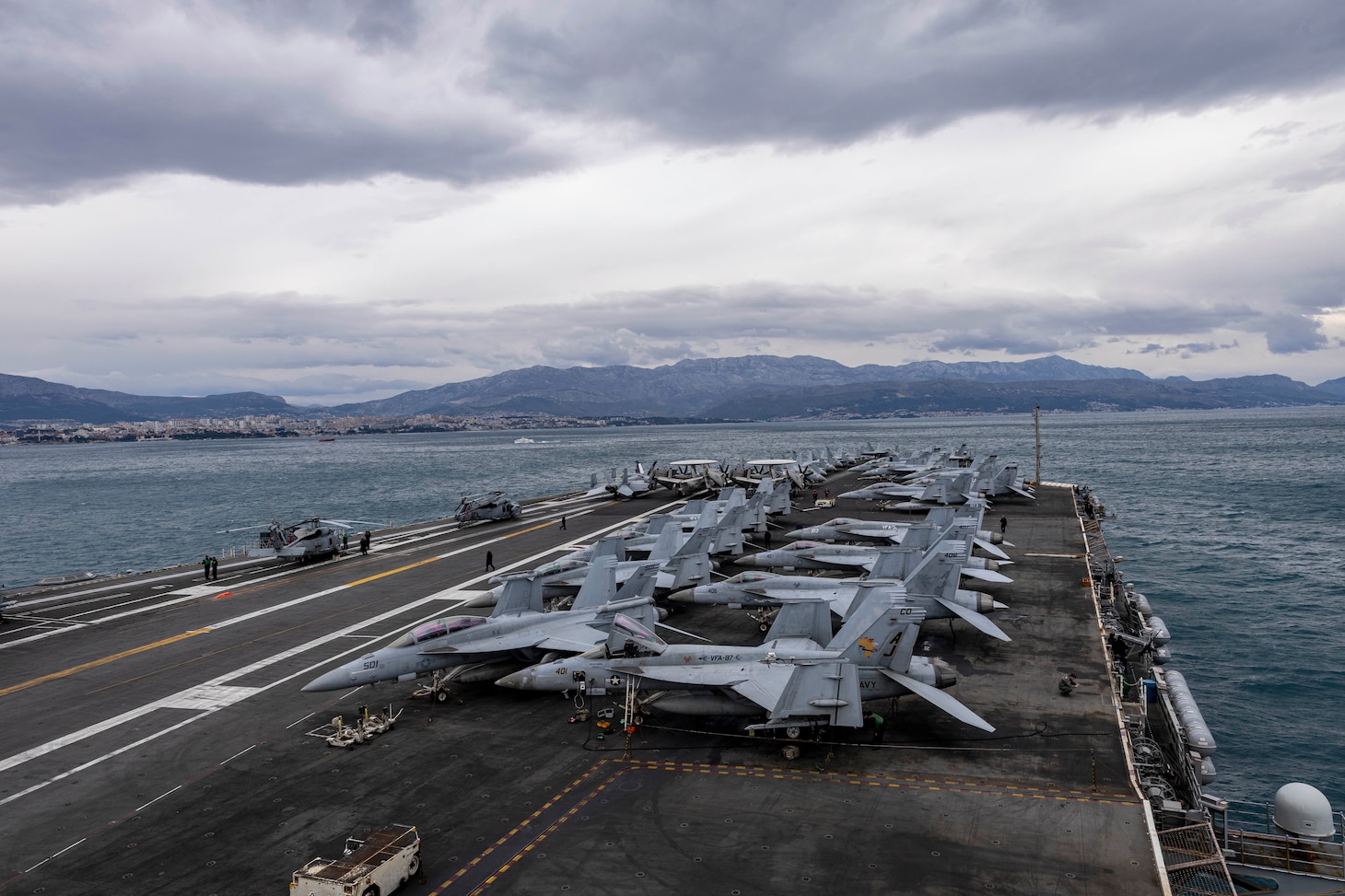 USS Gerald R. Ford Departs Split, Croatia.