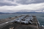 USS Gerald R. Ford Departs Split, Croatia.