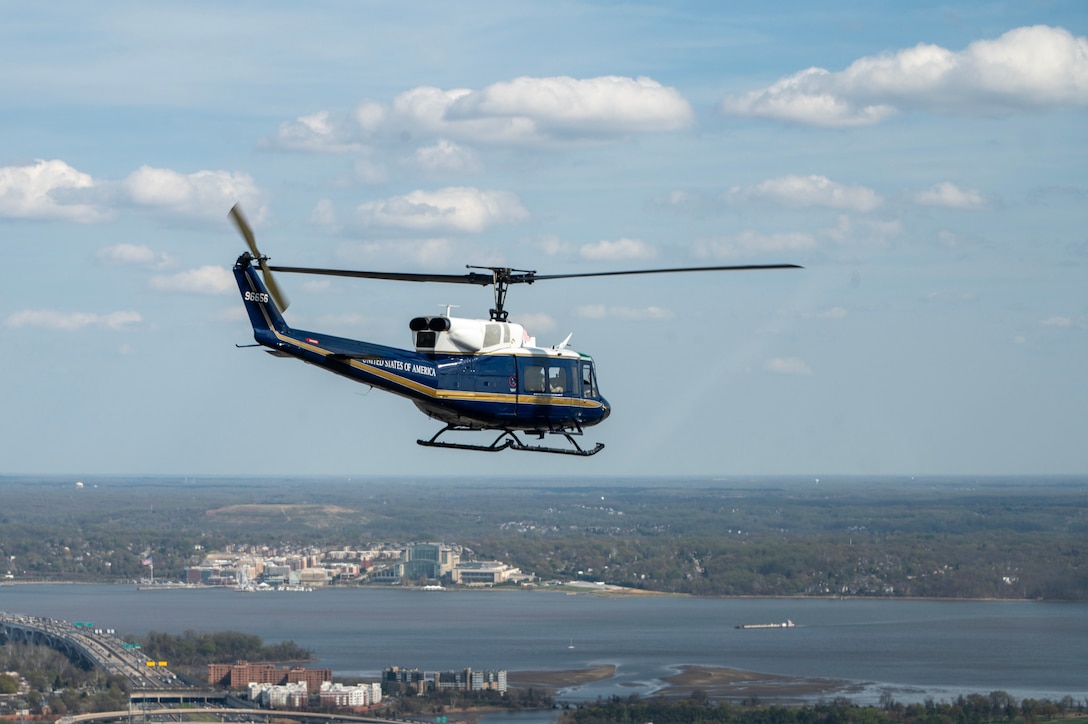Photo of a helicopter over Washington D.C.