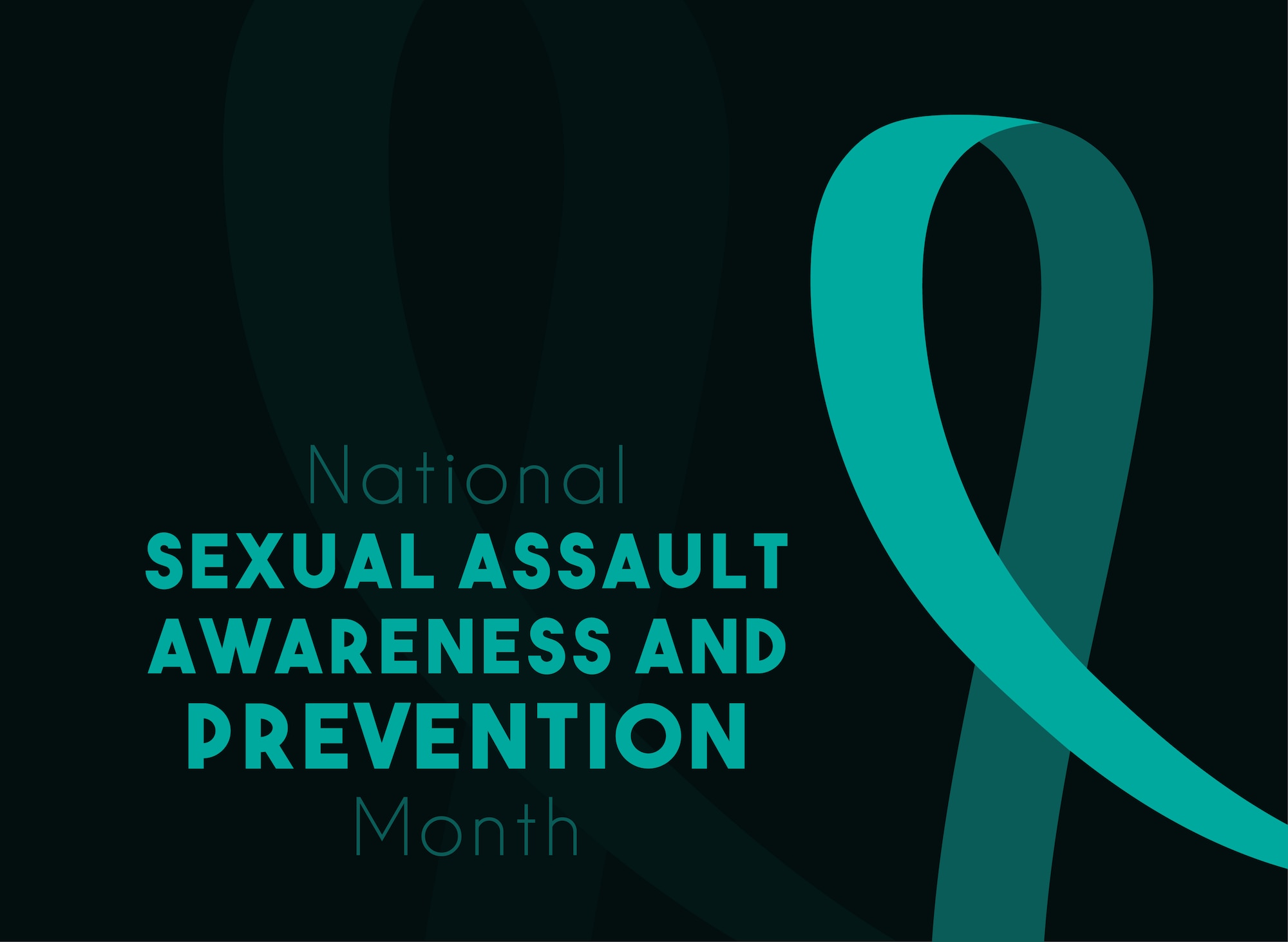 Teal ribbon on black background