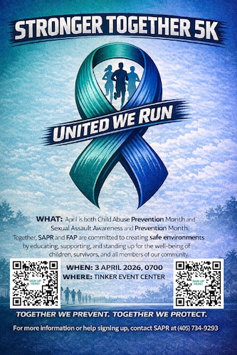 Flyer with teal ribbon in center