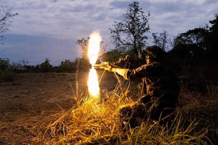 A U.S. Army Soldier assigned to 2nd Battalion, 21st Infantry Regiment, 3rd Infantry Brigade Combat Team, 25th Infantry Division, engages targets during a situational training exercise at Fort Magsaysay, Philippines, March 31, 2026.
