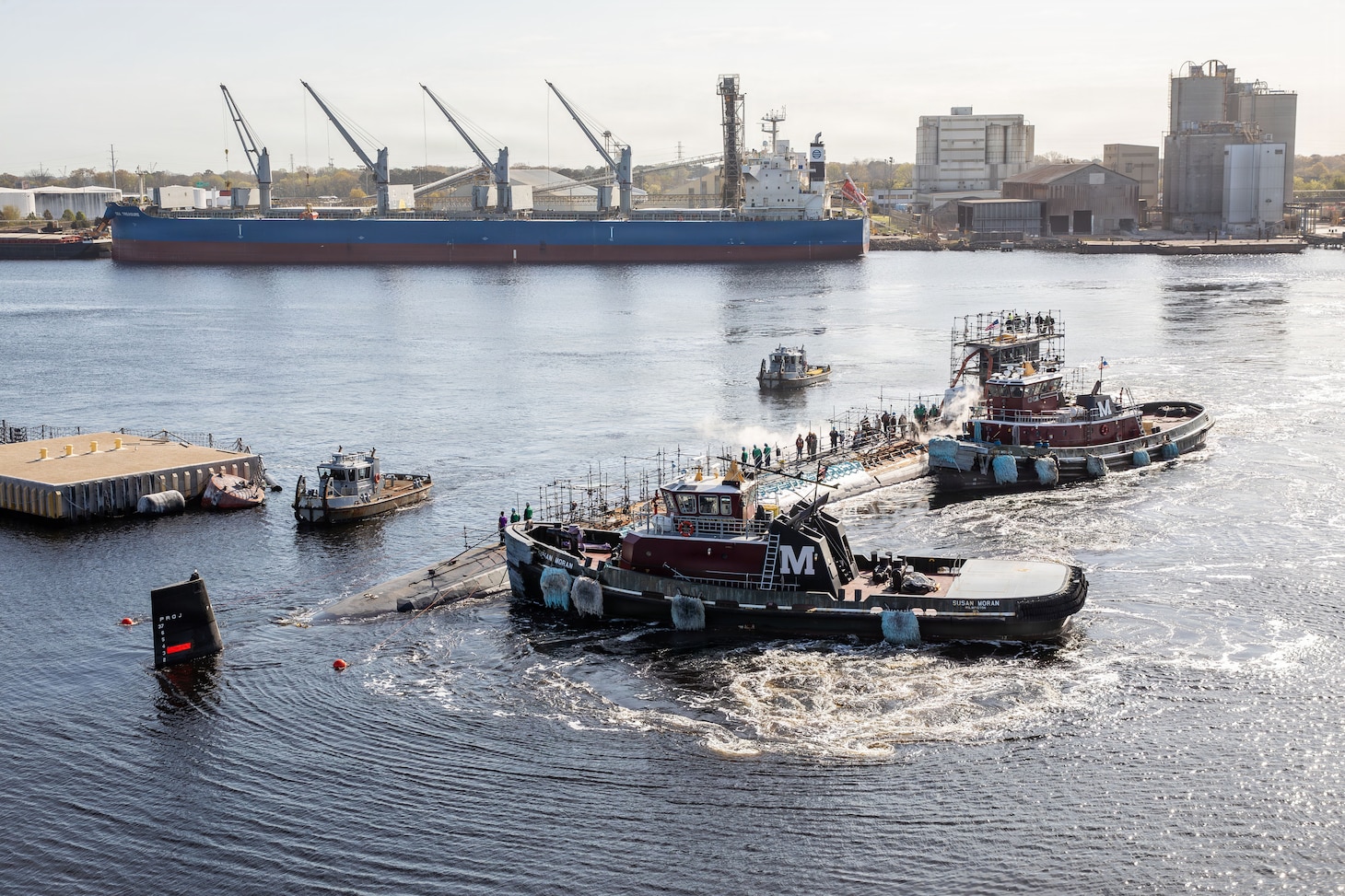 Norfolk Naval Shipyard Undocks USS John Warner