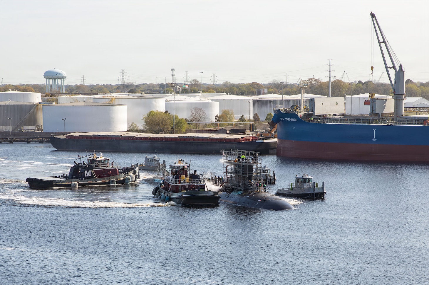 Norfolk Naval Shipyard Undocks USS John Warner